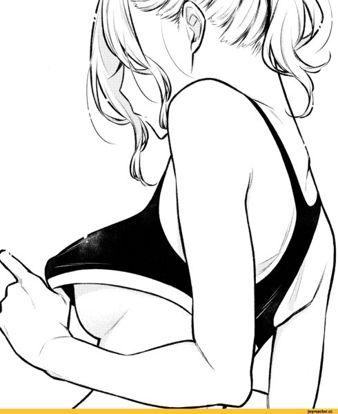 Аниме чёрно белое грудь