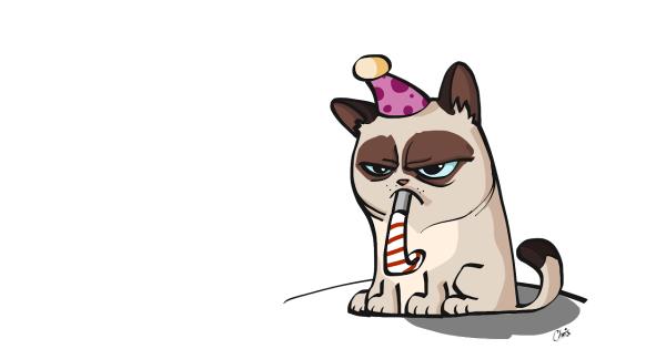 Нарисованный недовольный кот