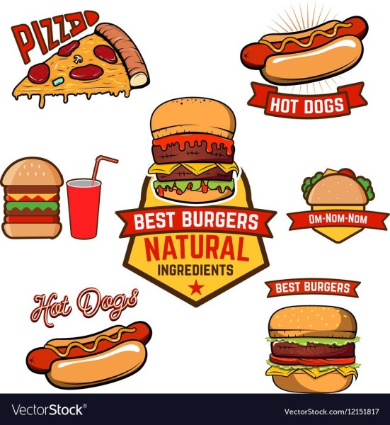 Наклейки с логотипом для фаст фуда