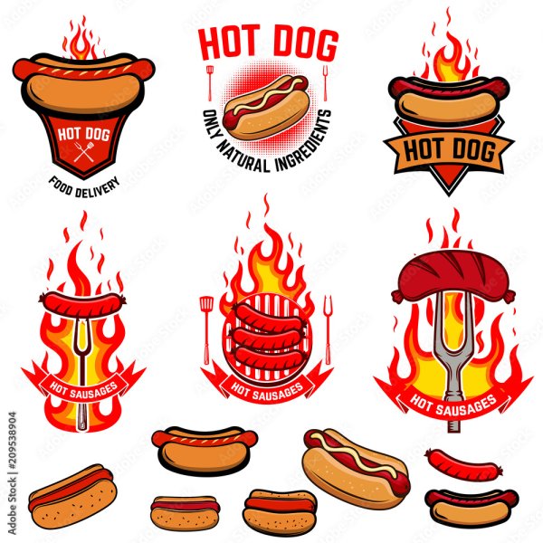 Хот дог еда лого