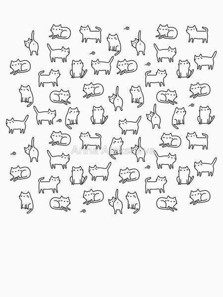 Паттерн котики чб