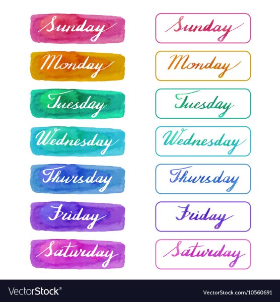 Дни недели красивые надписи