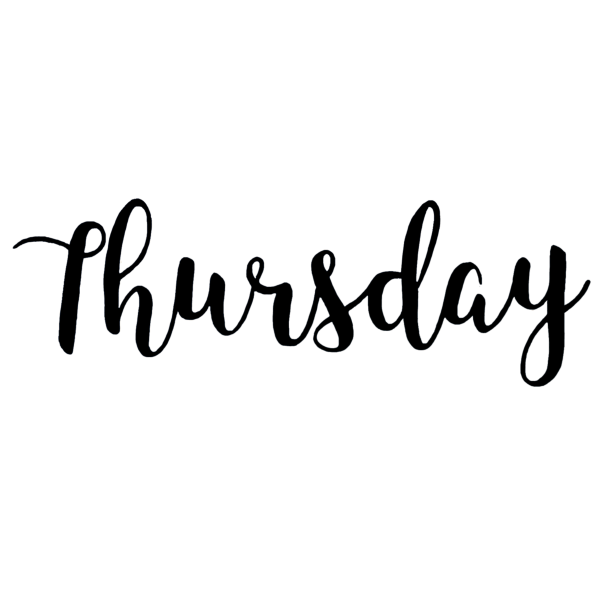 Четверг на английском красивым шрифтом