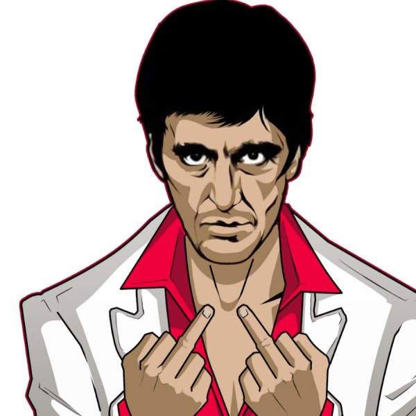 Трафарет Аль Пачино лицо со шрамом