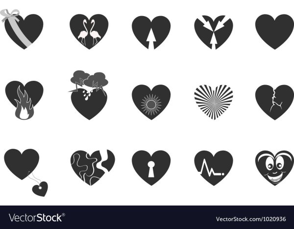 Наклейки черные в виде сердца