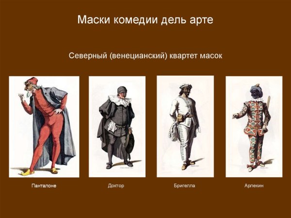 Комедия дель арте маски персонажей