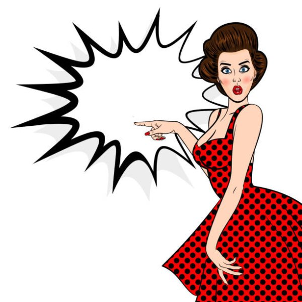 Девушка в платье поп арт