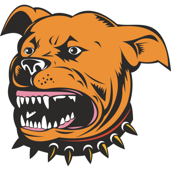 Злая собака на белом фоне