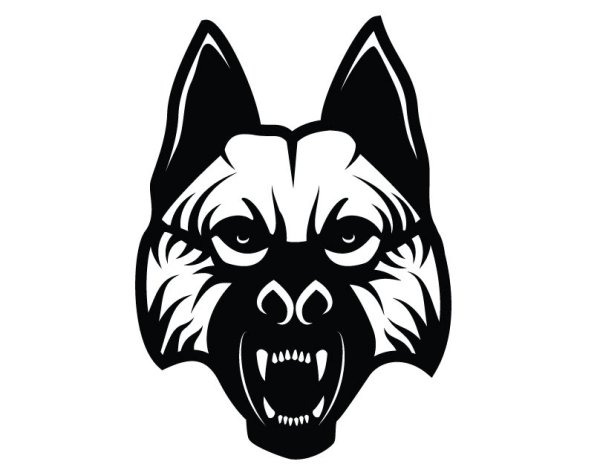 Силуэт злой собаки