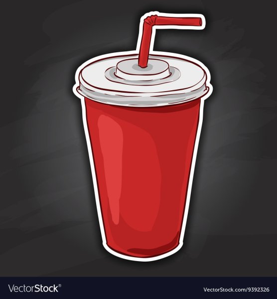 Кола в стаканчике с трубкой