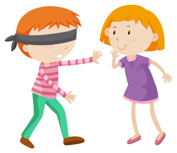 Ребенок с завязанными глазами