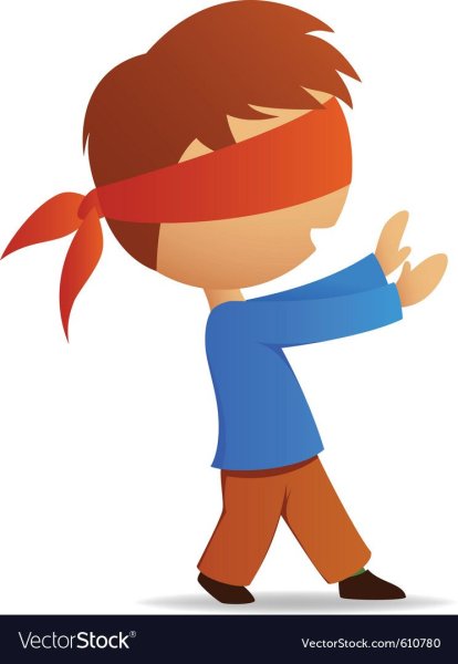 Ребенок с завязанными глазами