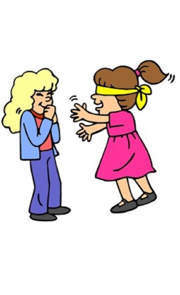 Дети играют с завязанными глазами рисунок