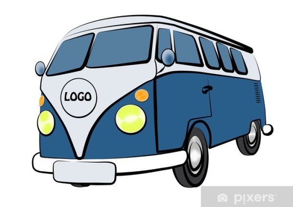 Стикер автобуса на прозрачном фоне