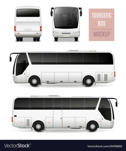 Туристический автобус вектор сбоку