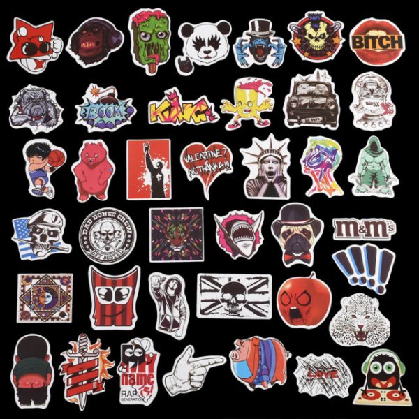 Наклейки черно белые набор