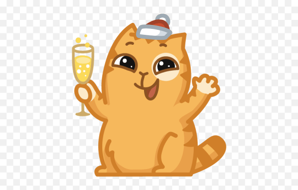 Кот персик Стикеры