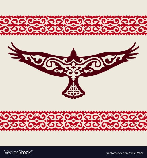 Беркут с кыргызским орнаментом