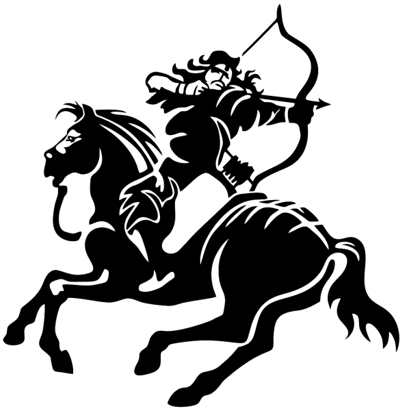 Батыр на коне вектор