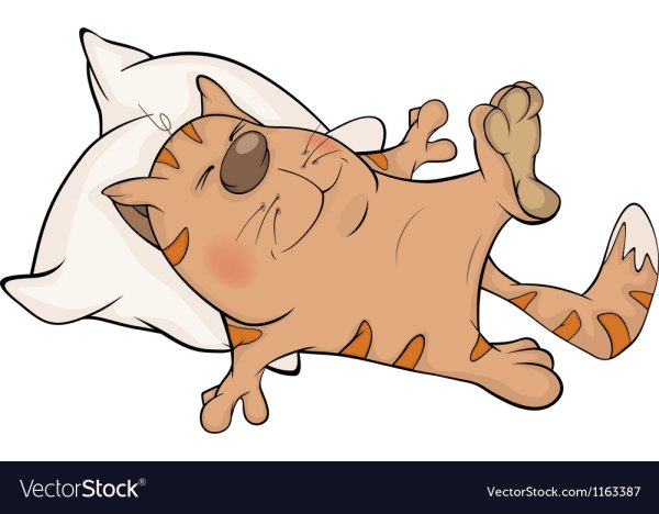 Мультяшный кот лежит