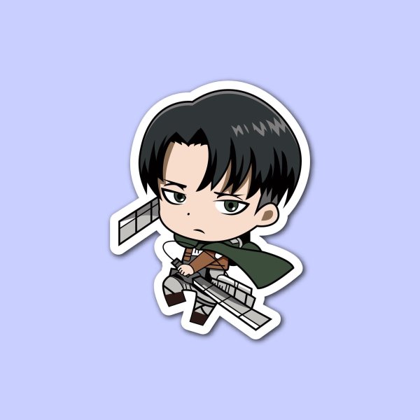 Стикеры атака титанов Леви наклейки