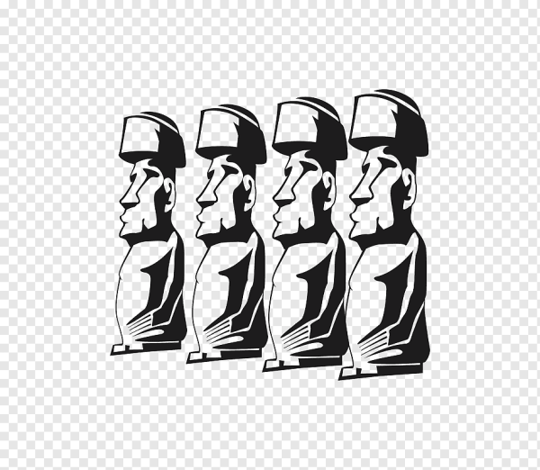 Силуэт статуи Моаи