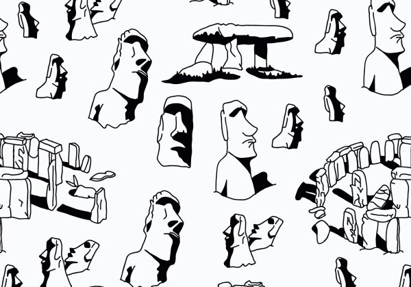 Истуканы острова Пасхи вектор