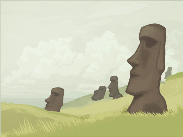 Моаи рисунок