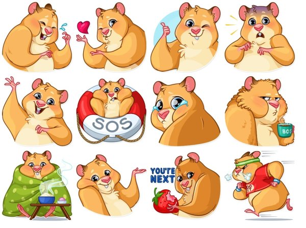 Наклейки хомяки