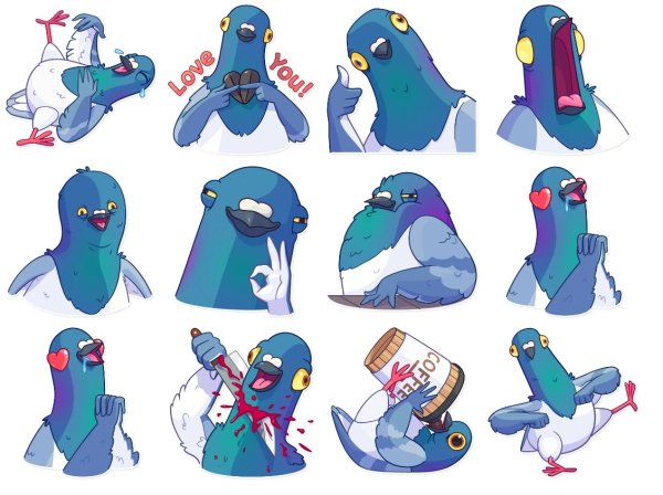 Голубь стикер