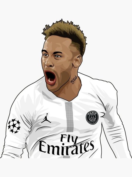 Раскраски футболистов Раскрашенные Неймар