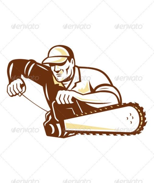 Наклейка бензопила