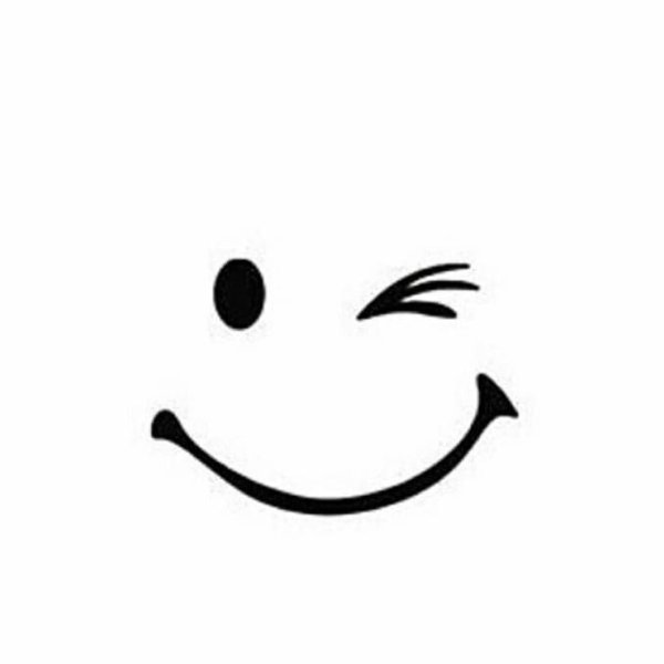 Подмигивающий смайлик контур