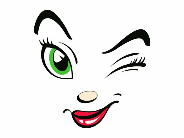 Силуэт глаз и губы