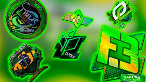 Зелёные наклейки в КС го недорогие