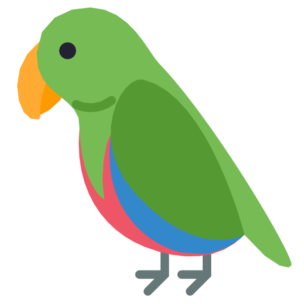 Попугай стикер на прозрачном фоне