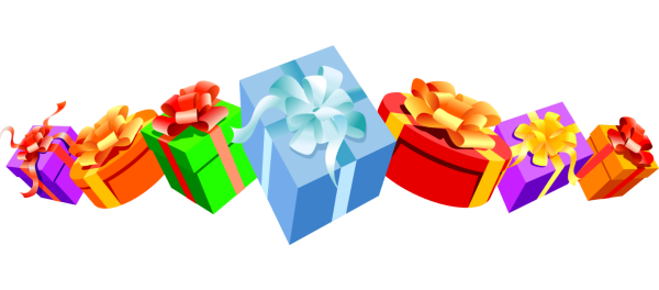 Подарки на прозрачном фоне с днем рождения