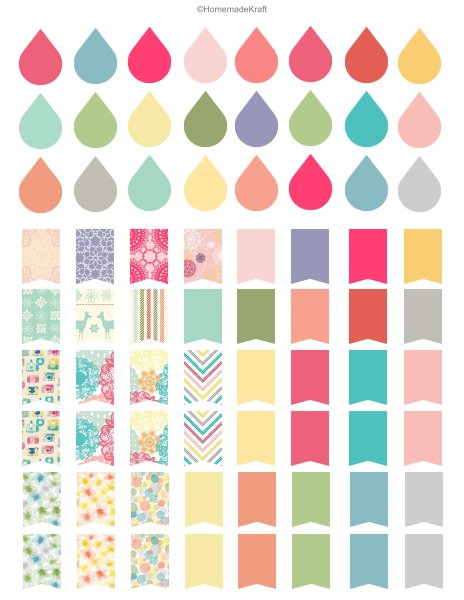 Цветные наклейки для ежедневника