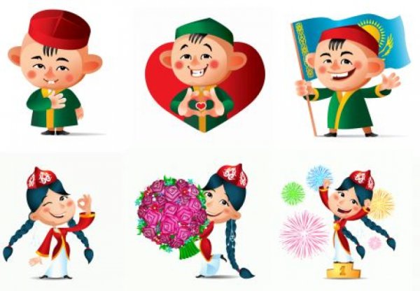 Казах ребенок вектор