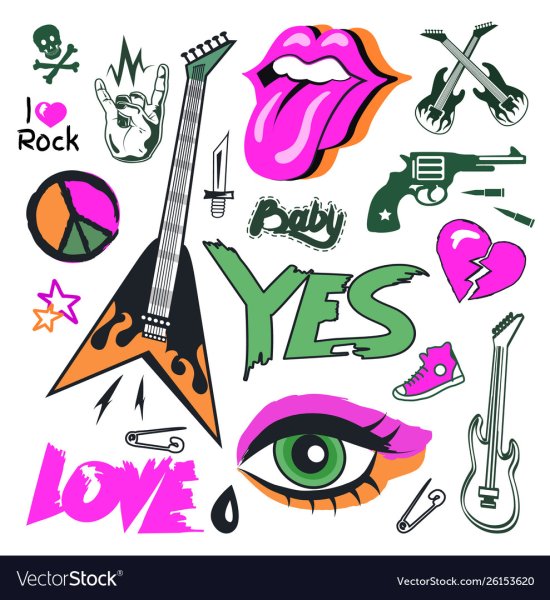 Срисовки Стикеры рок н ролл