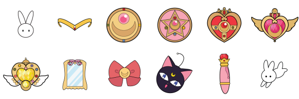 Сейлор Мун в полный рост на белом фоне