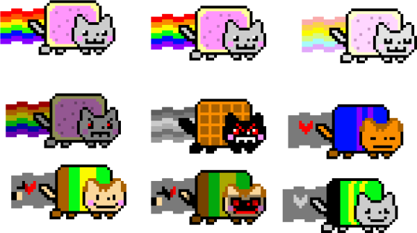 Кот с радугой