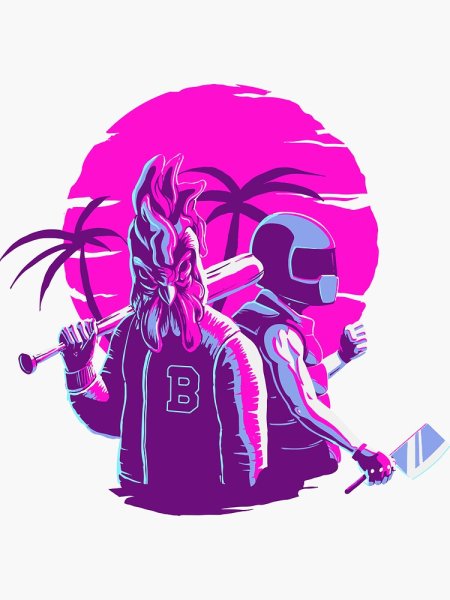 Байкер Хотлайн Майами пиксель арт