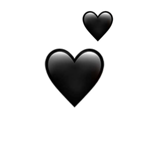 Черное сердечко на прозрачном фоне