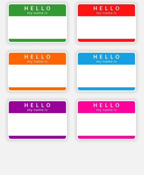 Стикеры hello my name для печати