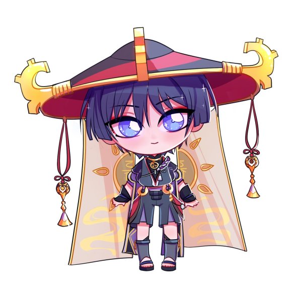 Эмбер Геншин Чиби стикер