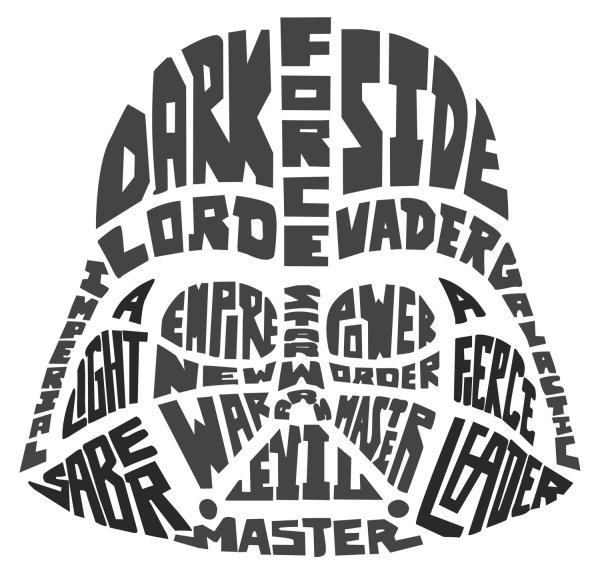 Черно белые наклейки Star Wars