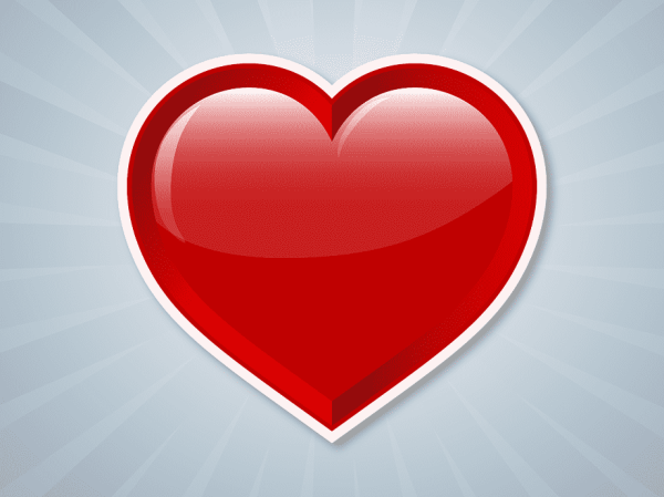 С красным сердцем