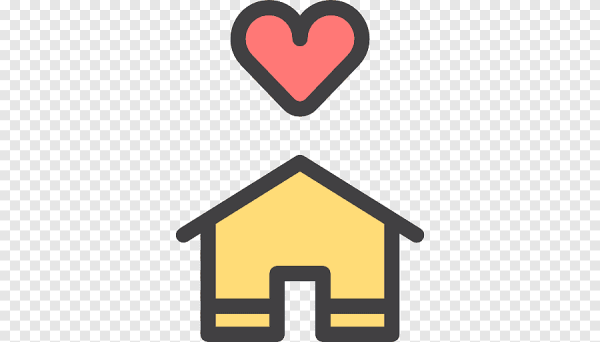 Домик с сердечком вектор
