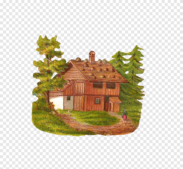 Стикер домик на прозрачном фоне